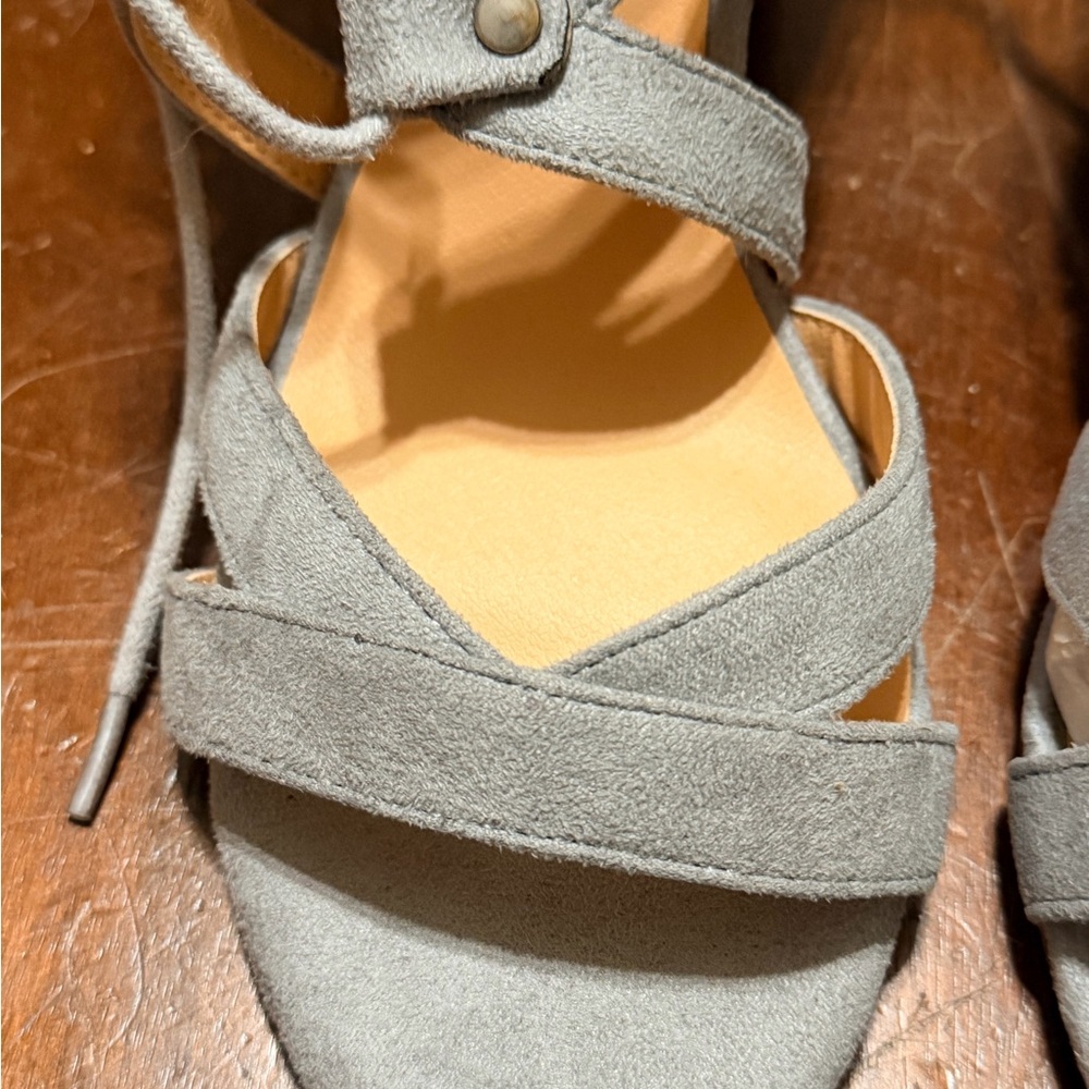 Gray Strappy Women's Sandals - Picture 3 of 6